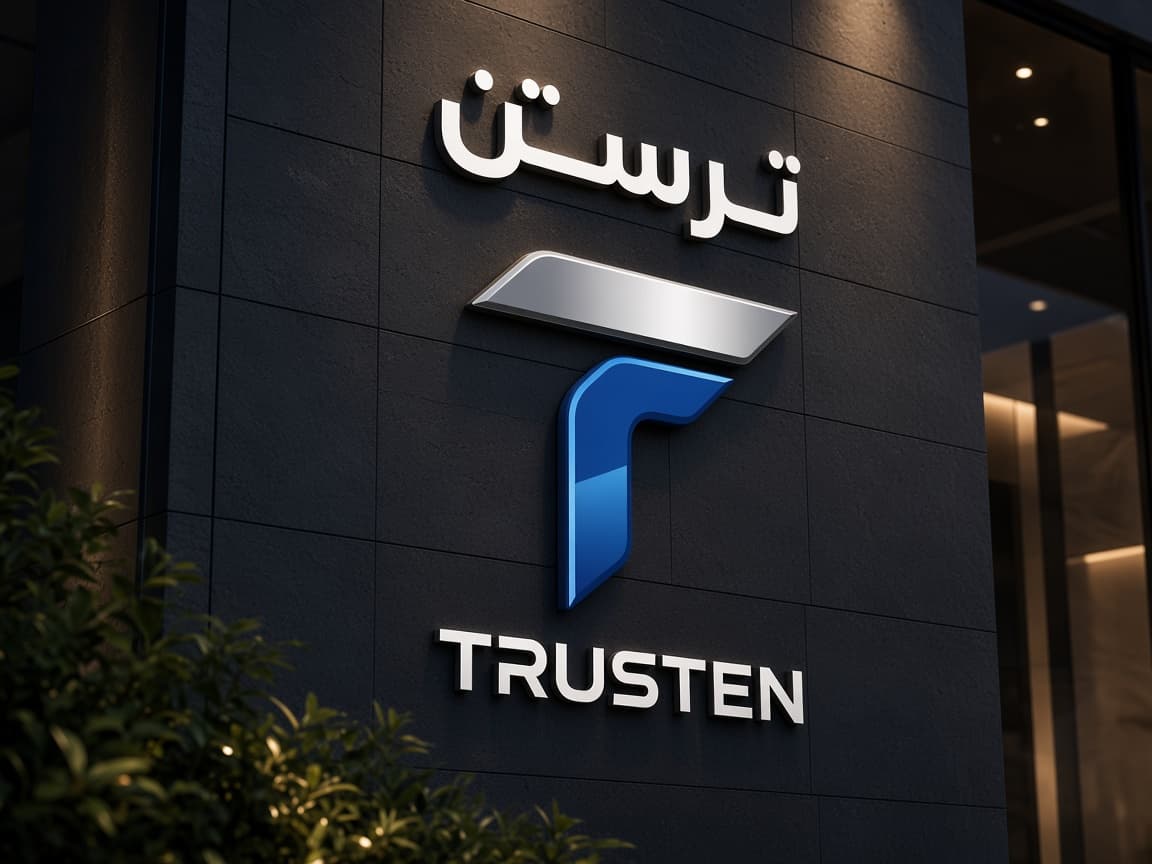 Trusten signage on building facade